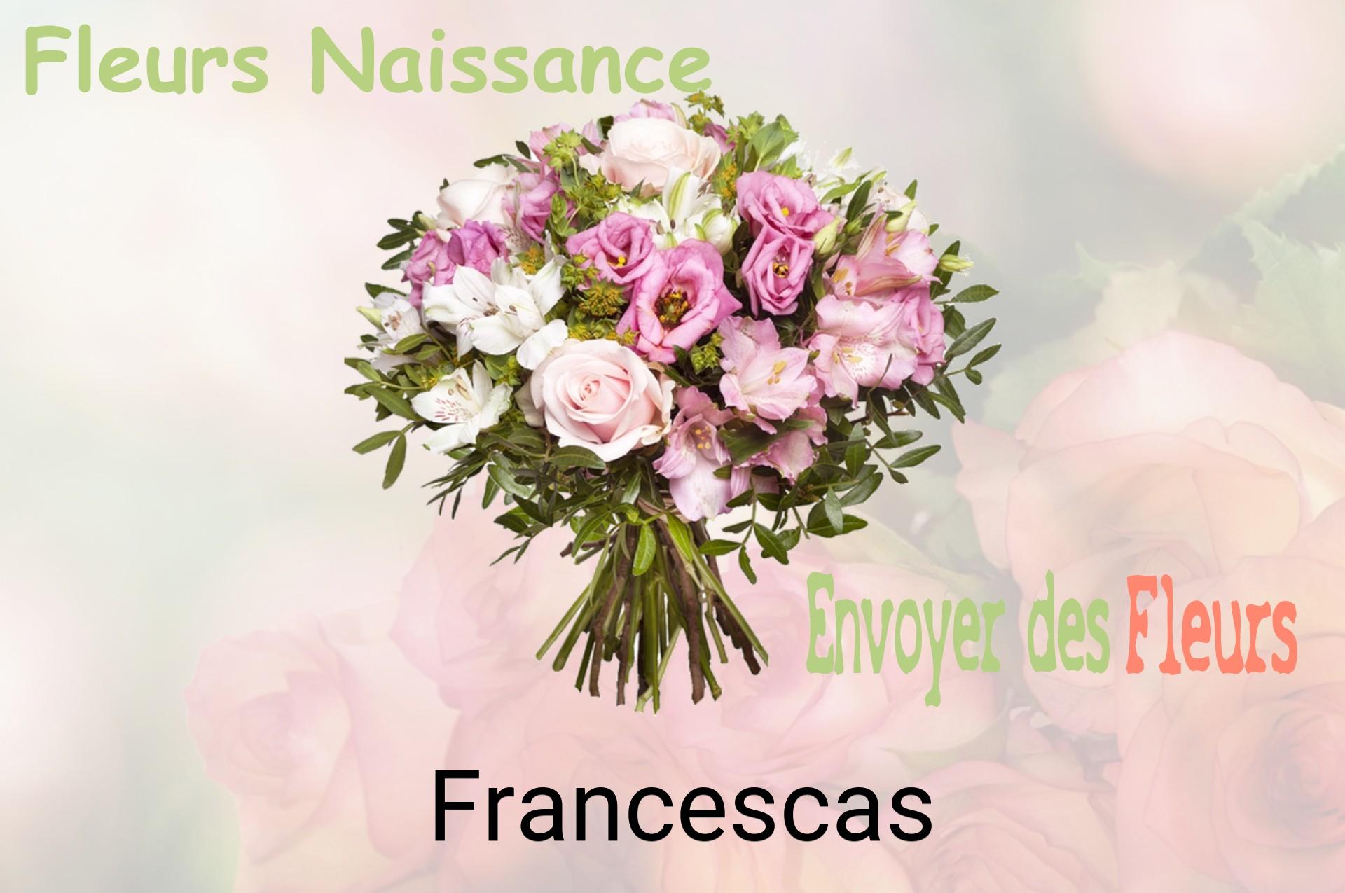 Bouquet de fleurs de naissance livré à Francescas