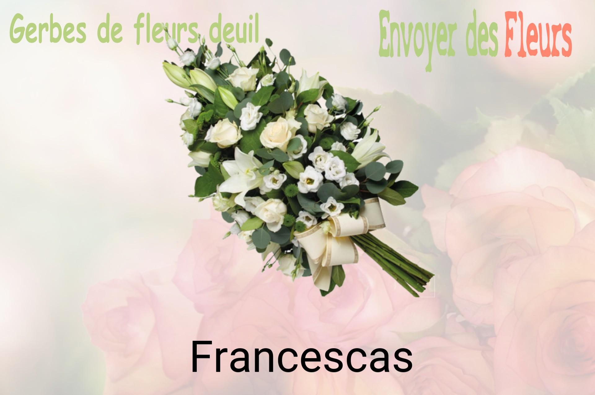 Gerbe de fleurs de deuil livrée à Francescas